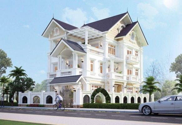 Biệt thự 3 tầng tân cổ điển mái dốc