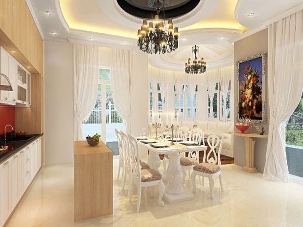 Không gian phòng ăn sáng sủa và sang trọng cho căn hộ 3 phòng ngủ