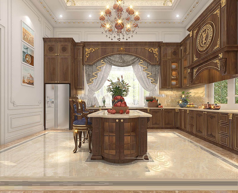Mẫu bếp đẹp cho nhà biệt thự 
