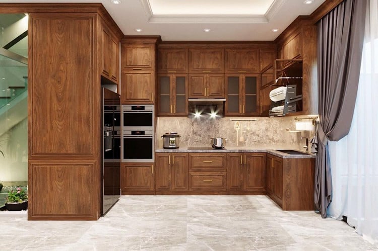 thiết kế nội thất phòng bếp biệt thự 