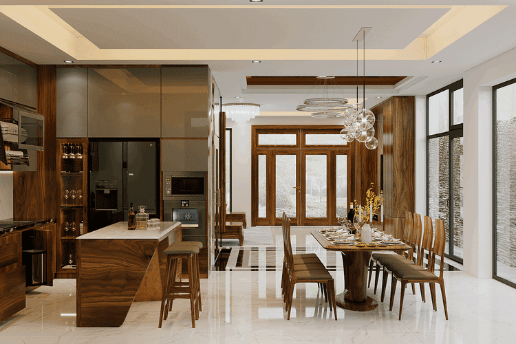 Mẫu bếp đẹp cho nhà biệt thự 